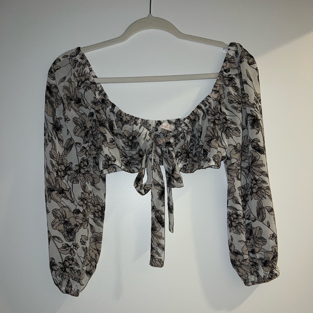 OOTD FASH tie cropped blouse
